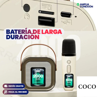 Parlante Karaoke Con Micrófono Inalámbrico