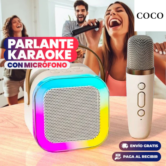 Parlante Karaoke Con Micrófono Inalámbrico