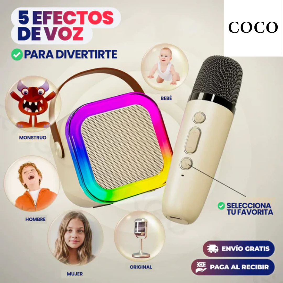 Parlante Karaoke Con Micrófono Inalámbrico