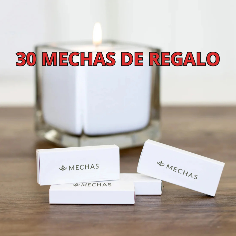 Vela de Arena Blanca + 30 Mechas Regalo