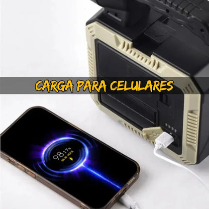 Linterna  Multifuncional (Caja de herramientas + Cargador Celular + Linterna + Panel Solar)