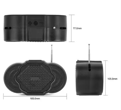 Radio Solar Multifuncional (Radio AM/FM, Batería Solar Parlante Bluetooth y Cargador Celulares)